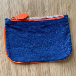 Ipsy Bag - Denim Blue Pouch with Orange Trim